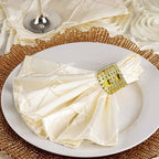 Sparkling Heart Diamante Stretchable Napkin Rings (Pack of 10) - Gold