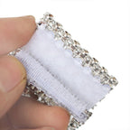 Sparkling Heart Diamante Stretchable Napkin Rings (Pack of 10) - Silver