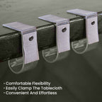 Plastic Tablecloth Clips With Hook & Loop Strips - 12pcs