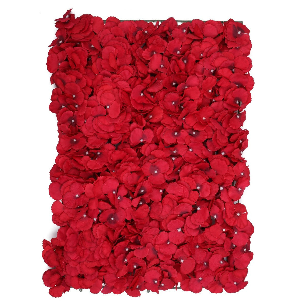 Hydrangea Artificial Flower Wall Panel 60cm x 40cm - Red x 12