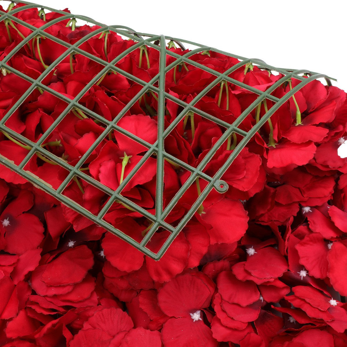 Hydrangea Artificial Flower Wall Panel 60cm x 40cm - Red x 12