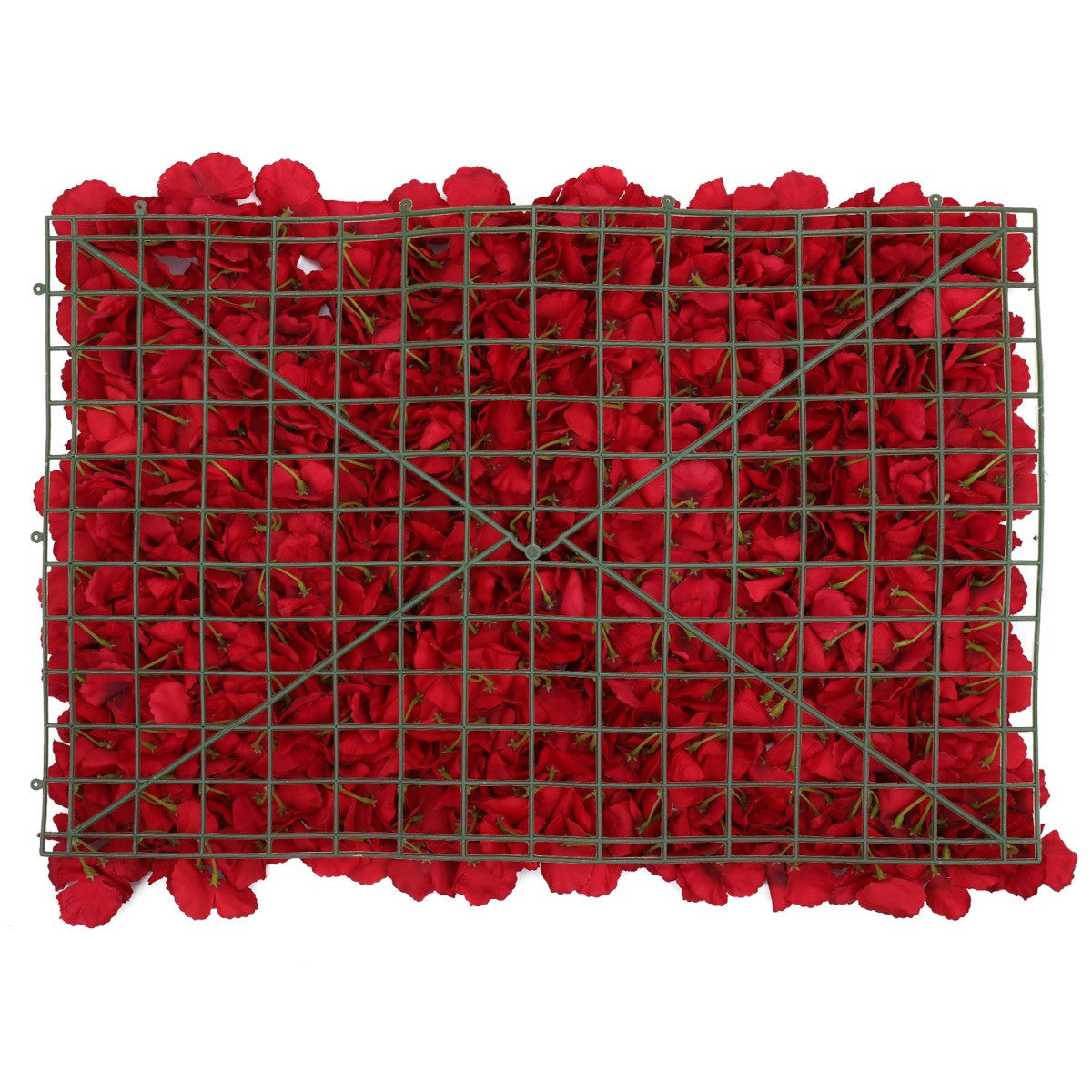 Hydrangea Artificial Flower Wall Panel 60cm x 40cm - Red