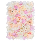Hydrangea Artificial Flower Wall Panel 60cm x 40cm -Peach, Pink, Ivory & White x 12