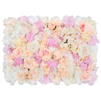 Hydrangea Artificial Flower Wall Panel 60cm x 40cm -Peach, Pink, Ivory & White x 12