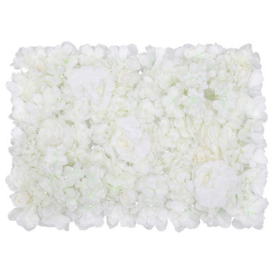 Hydrangea Artificial Flower Wall Panel 60cm x 40cm - White