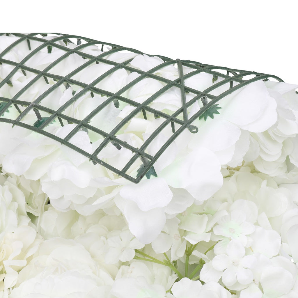 Hydrangea Artificial Flower Wall Panel 60cm x 40cm - White