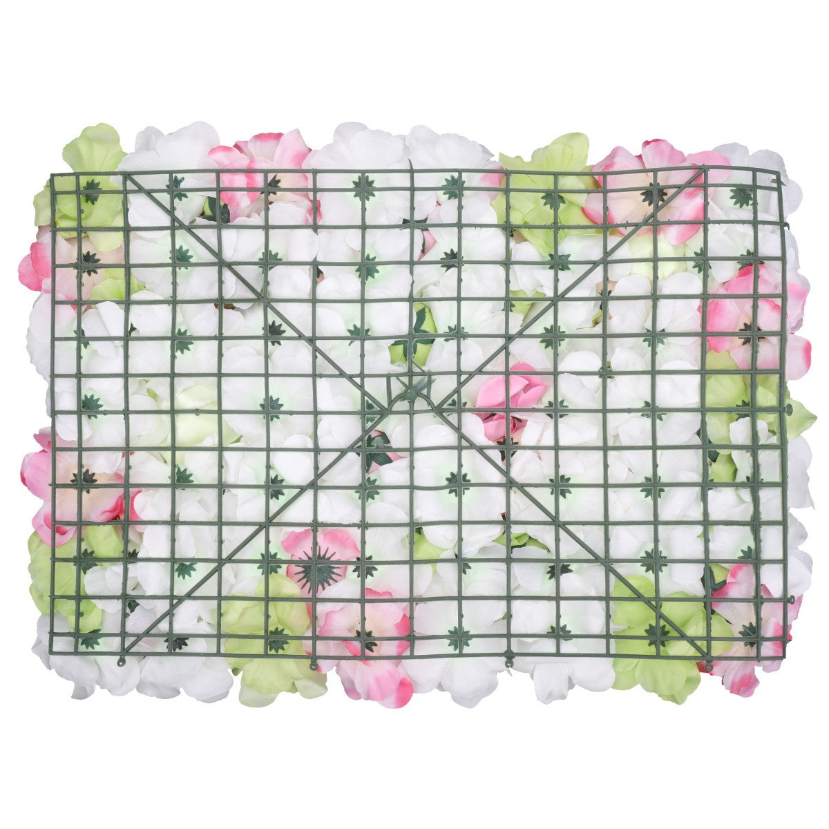 Hydrangea Artificial Flower Wall Panel 60cm x 40cm - Lime, Hot Pink, Pink & White