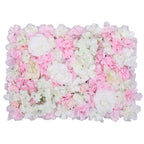 Hydrangea Artificial Flower Wall Panel 60cm x 40cm - Peach, Peach & White x 12