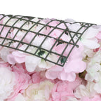 Hydrangea Artificial Flower Wall Panel 60cm x 40cm - Peach, Peach & White