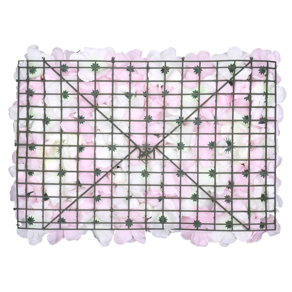 Hydrangea Artificial Flower Wall Panel 60cm x 40cm - Peach, Peach & White