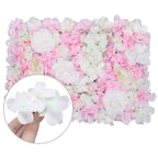 Hydrangea Artificial Flower Wall Panel 60cm x 40cm - Peach, Peach & White