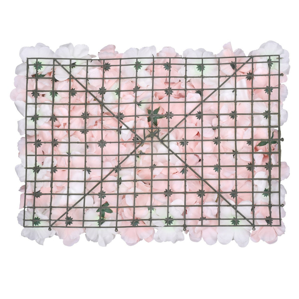 Hydrangea Artificial Flower Wall Panel 60cm x 40cm - Peach, Baby Pink & White x 12