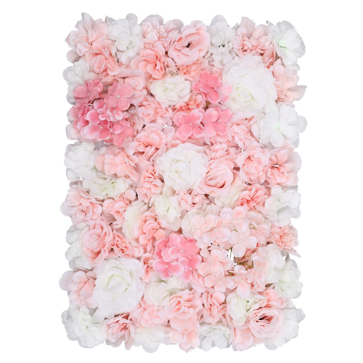 Hydrangea Artificial Flower Wall Panel 60cm x 40cm - Peach, Baby Pink & White