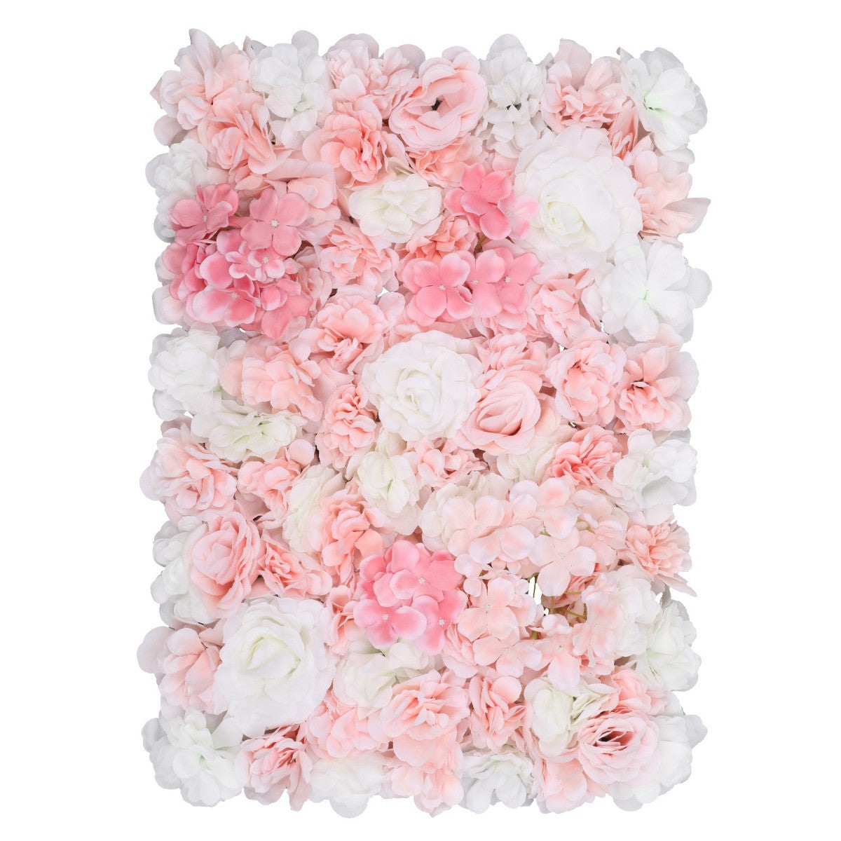 Hydrangea Artificial Flower Wall Panel 60cm x 40cm - Peach, Baby Pink & White x 12