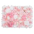 Hydrangea Artificial Flower Wall Panel 60cm x 40cm - Peach, Baby Pink & White x 12