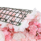 Hydrangea Artificial Flower Wall Panel 60cm x 40cm - Peach, Baby Pink & White x 12