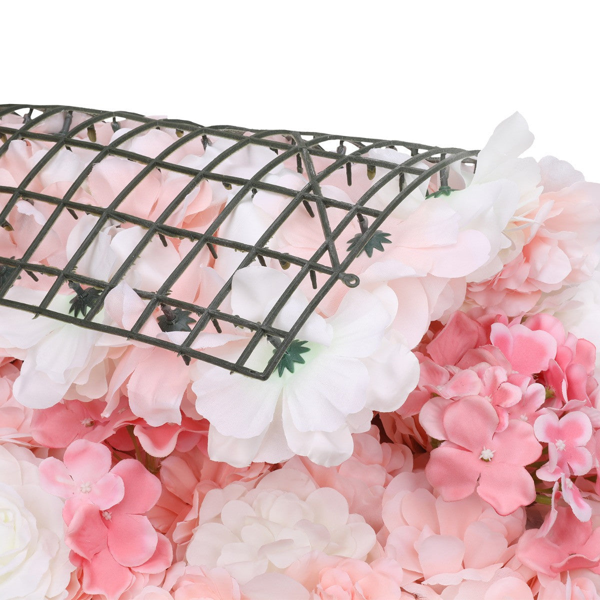 Hydrangea Artificial Flower Wall Panel 60cm x 40cm - Peach, Baby Pink & White x 12