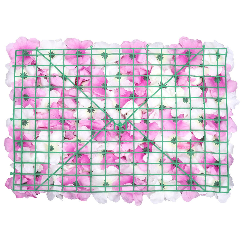 Hydrangea Artificial Flower Wall Panel 60cm x 40cm - Pink & Ivory
