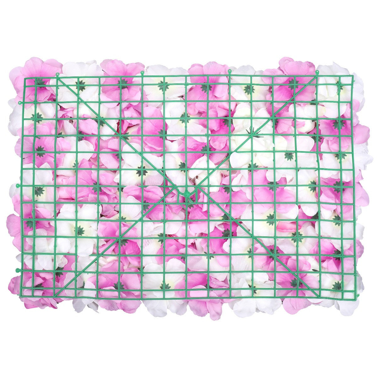 Hydrangea Artificial Flower Wall Panel 60cm x 40cm - Pink & Ivory