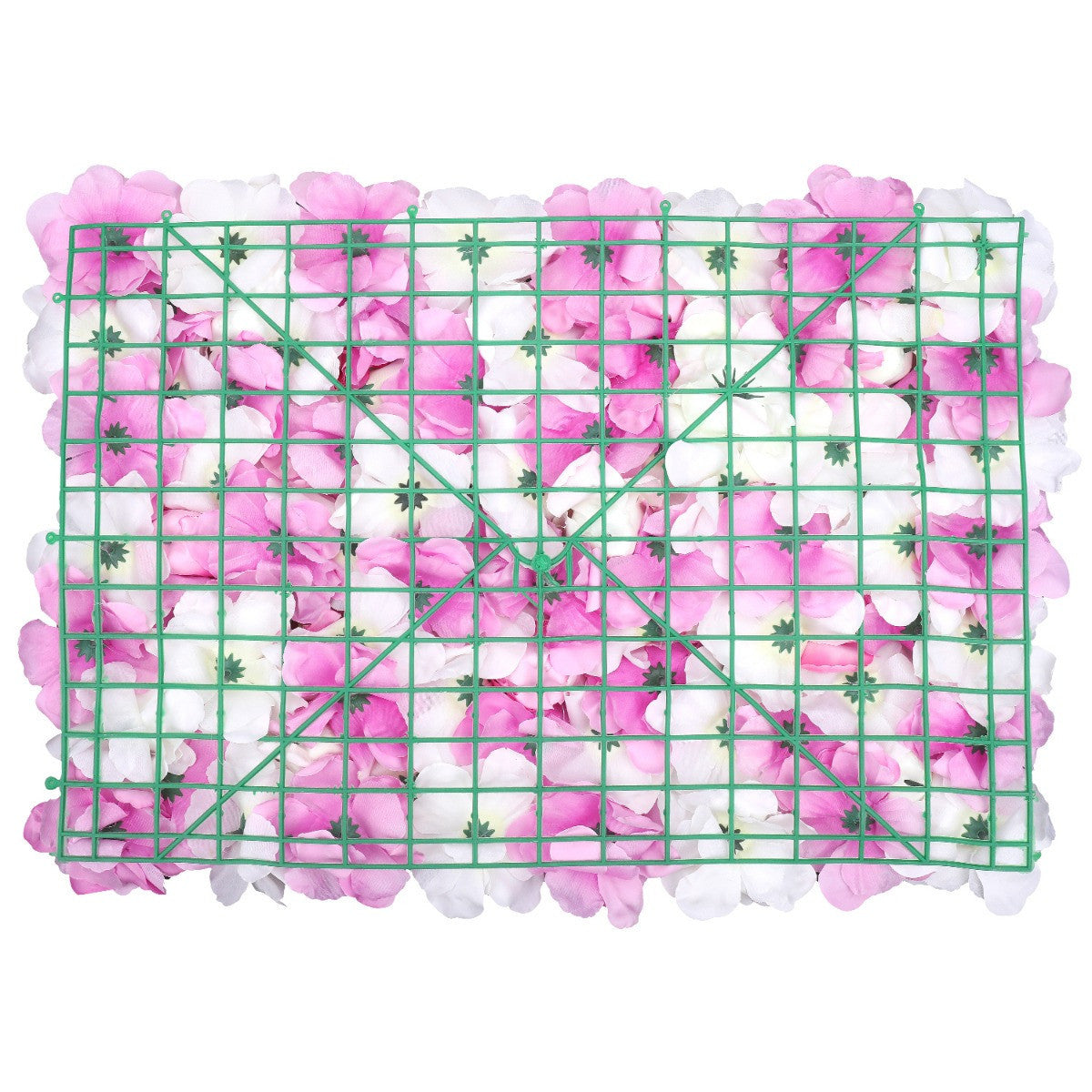 Hydrangea Artificial Flower Wall Panel 60cm x 40cm - Pink & Ivory x 12