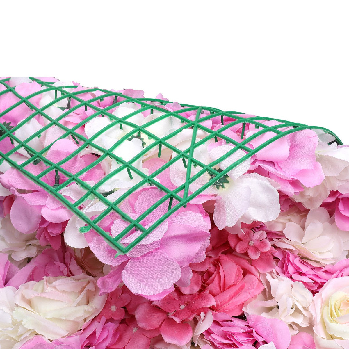Hydrangea Artificial Flower Wall Panel 60cm x 40cm - Pink & Ivory