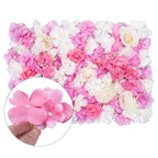 Hydrangea Artificial Flower Wall Panel 60cm x 40cm - Pink & Ivory x 12