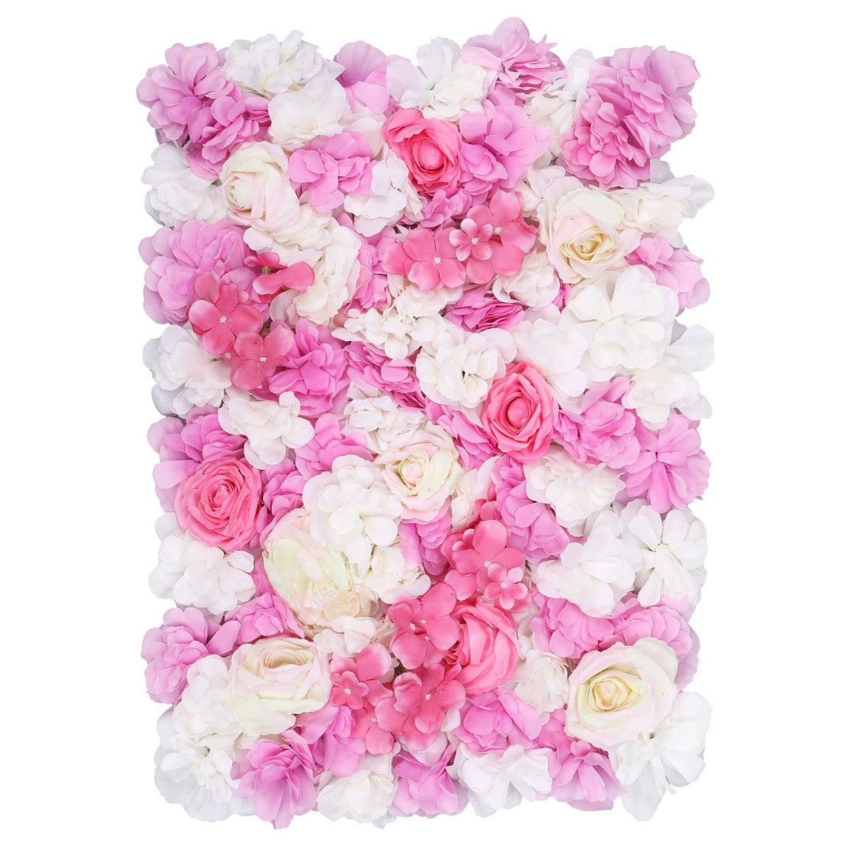 Hydrangea Artificial Flower Wall Panel 60cm x 40cm - Pink & Ivory