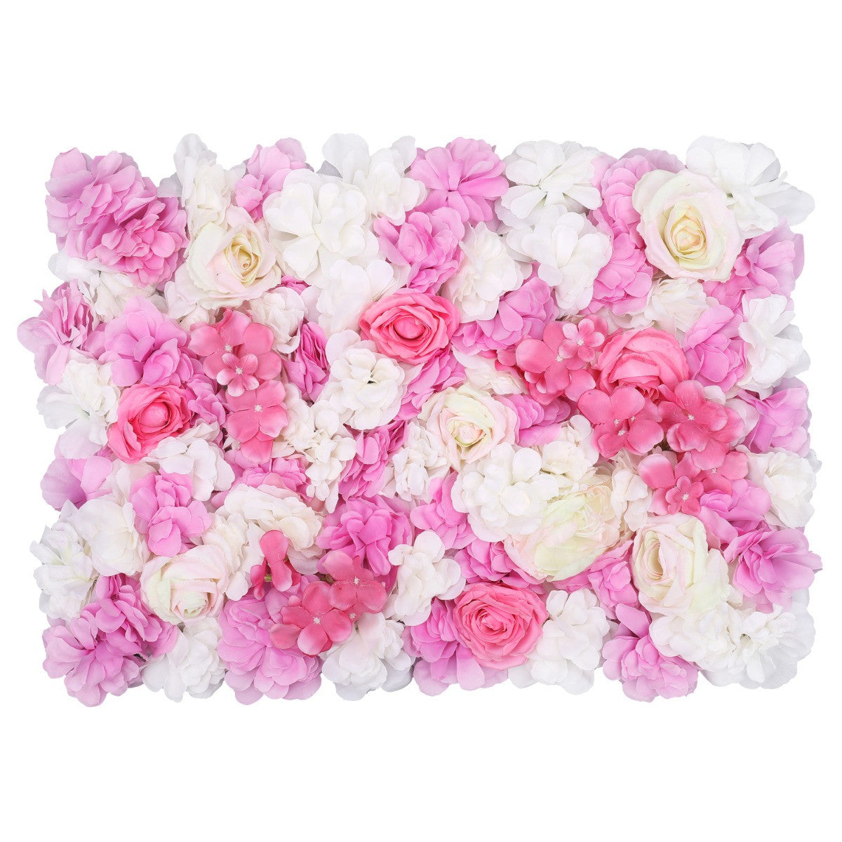 Hydrangea Artificial Flower Wall Panel 60cm x 40cm - Pink & Ivory