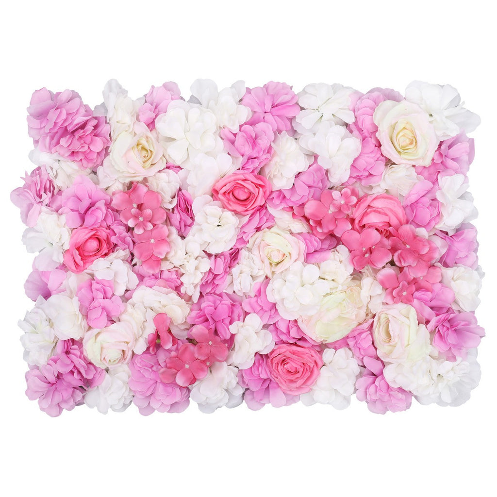 Hydrangea Artificial Flower Wall Panel 60cm x 40cm - Pink & Ivory x 12