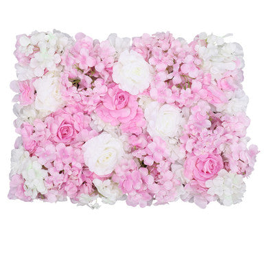 Hydrangea Artificial Flower Wall Panel 60cm x 40cm - Baby Pink