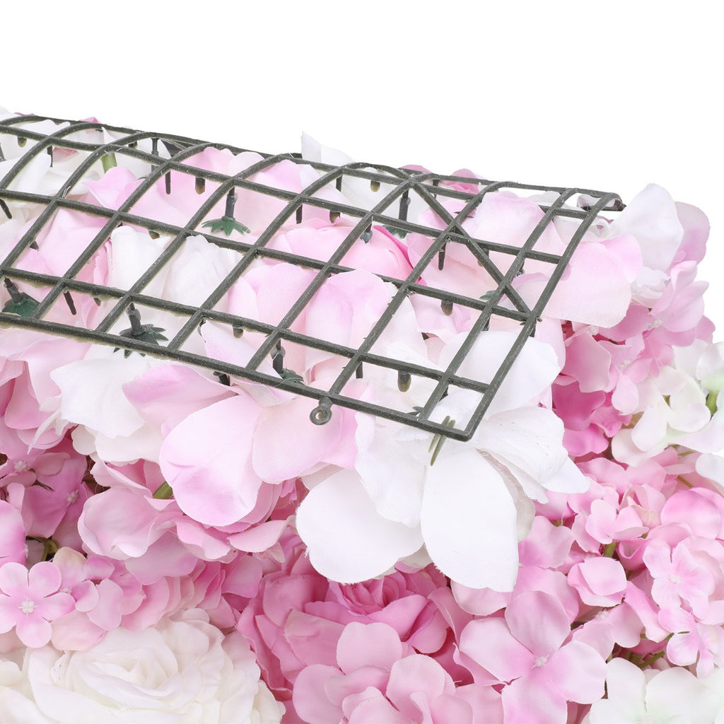 Hydrangea Artificial Flower Wall Panel 60cm x 40cm - Baby Pink