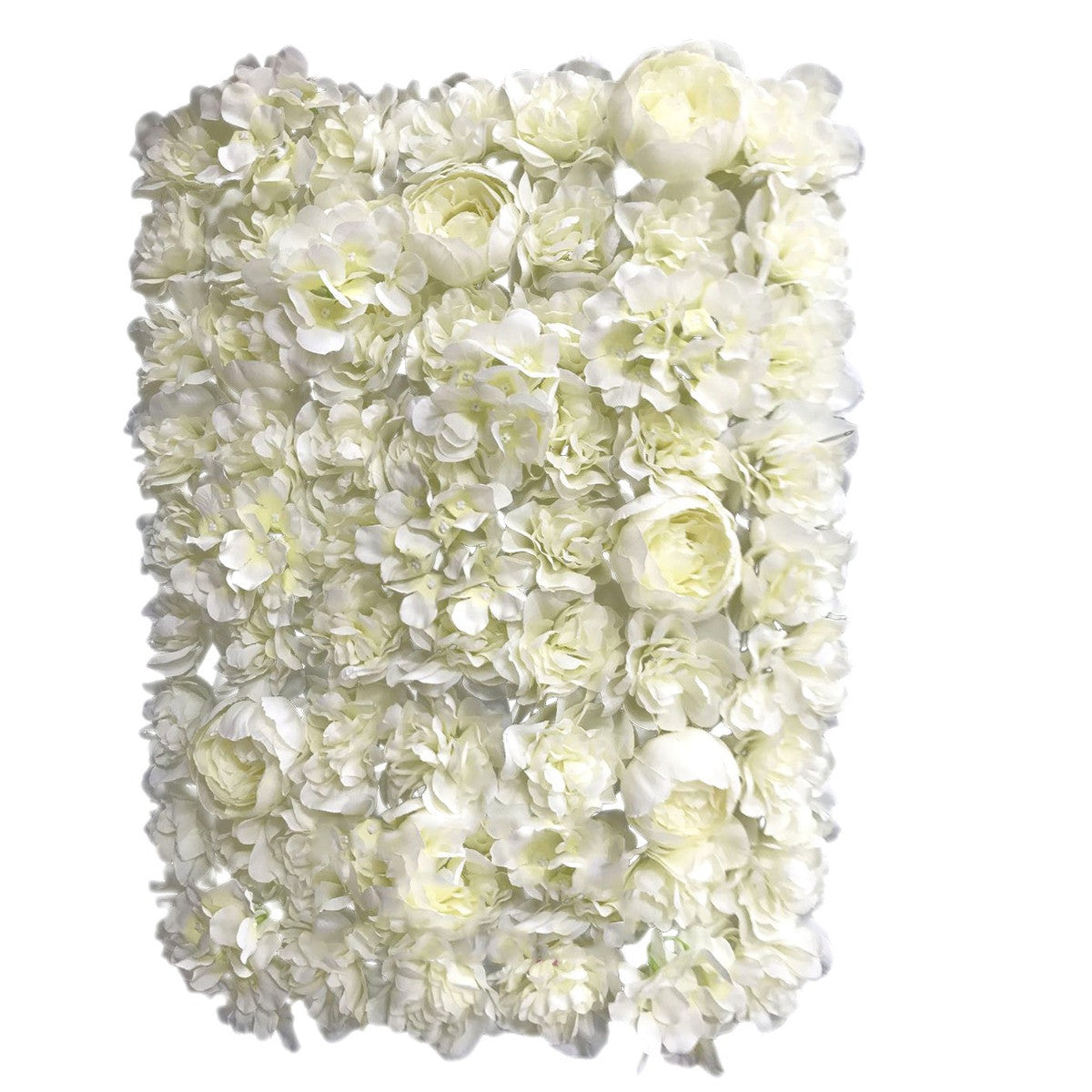 Hydrangea Artificial Flower Wall Panel 60cm x 40cm - Creamy White