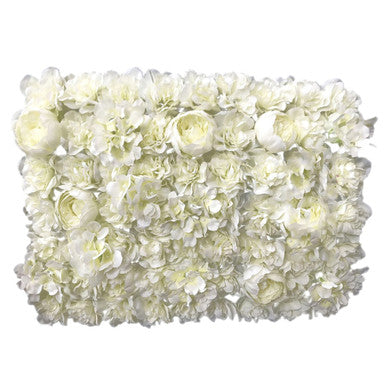 Hydrangea Artificial Flower Wall Panel 60cm x 40cm - Creamy White