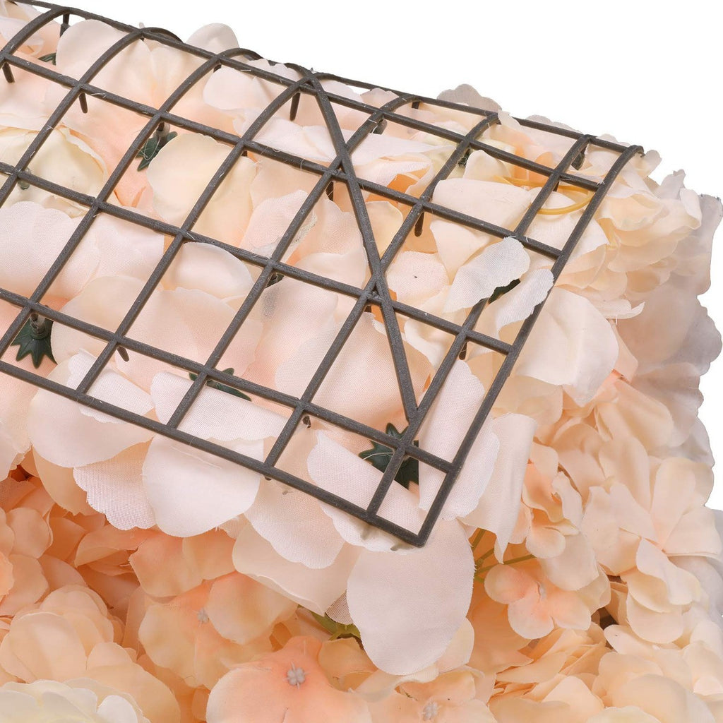 Hydrangea Artificial Flower Wall Panel 60cm x 40cm - Champagne