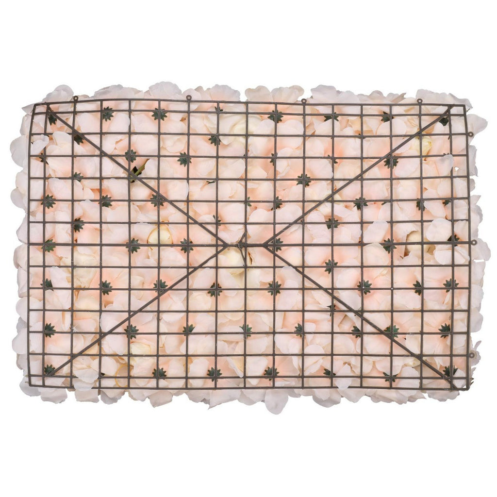 Hydrangea Artificial Flower Wall Panel 60cm x 40cm - Champagne