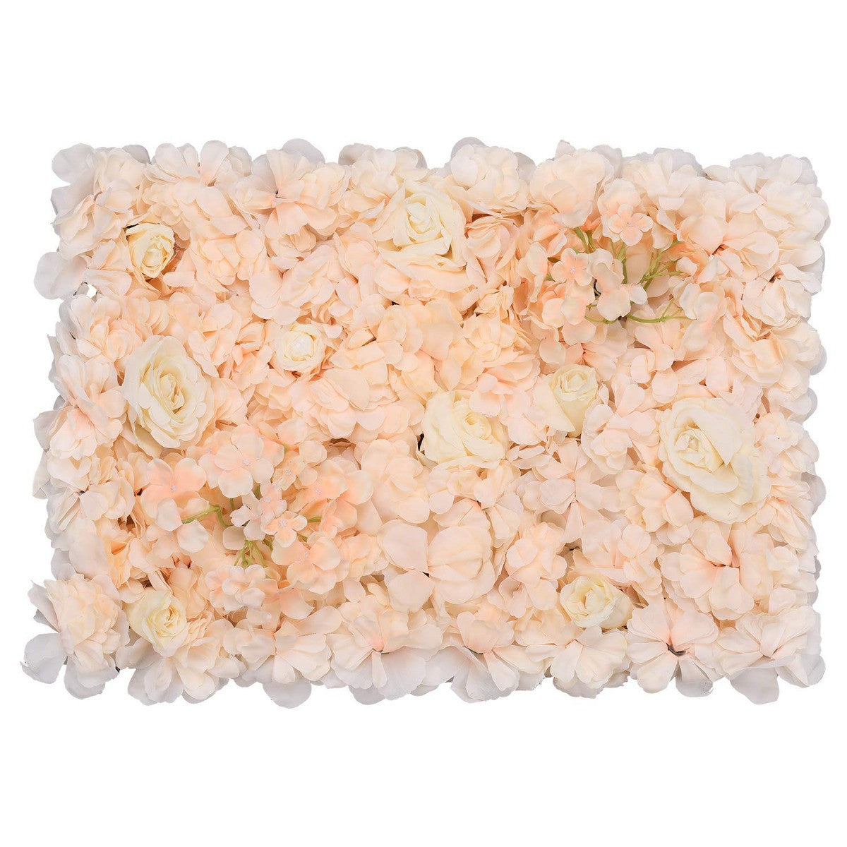 Hydrangea Artificial Flower Wall Panel 60cm x 40cm - Champagne
