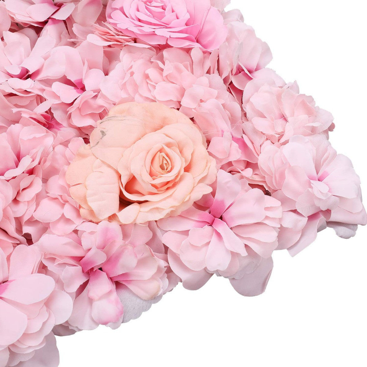 Hydrangea Artificial Flower Wall Panel 60cm x 40cm - Baby Pink & Peach