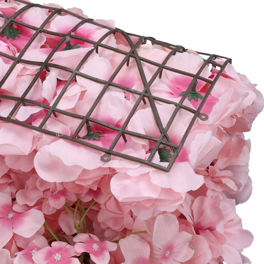 Hydrangea Artificial Flower Wall Panel 60cm x 40cm - Baby Pink & Peach