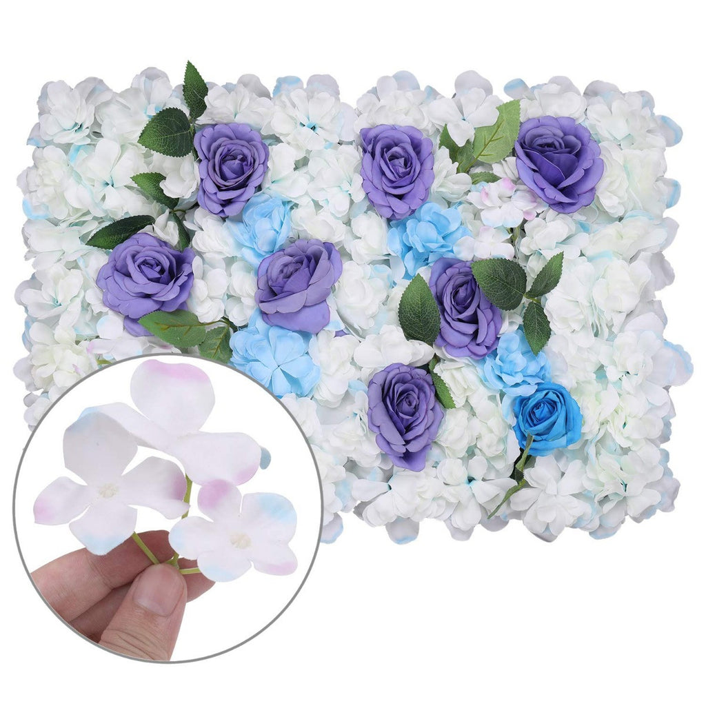 Hydrangea Artificial Flower Wall Panel 60cm x 40cm  - Baby Blue