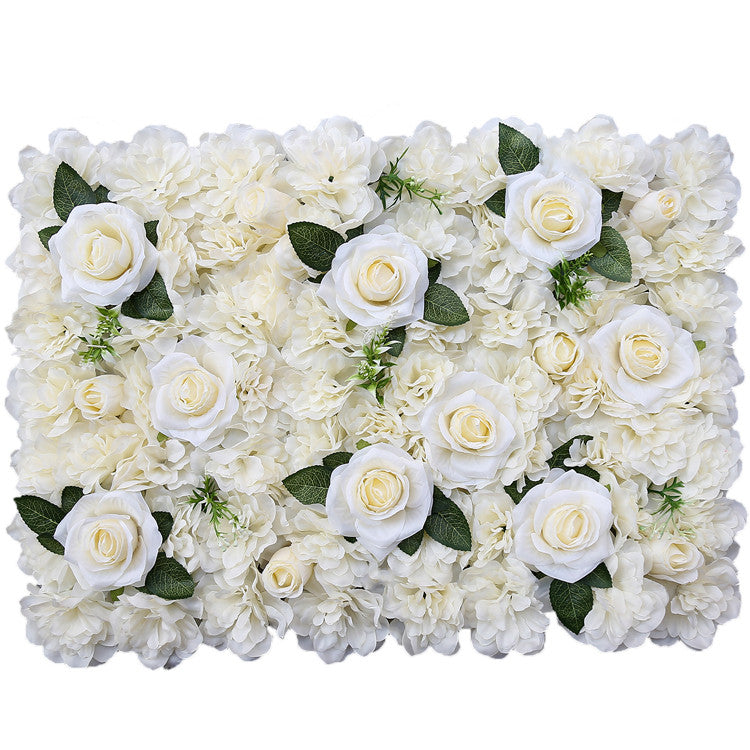 Artificial Flower Panel - Tibet Roses with Green Leaves