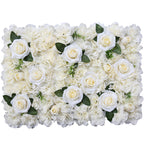 Artificial Flower Panel - Tibet Roses with Green Leaves x 12