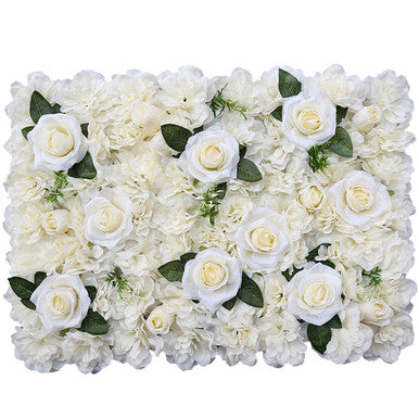 Artificial Flower Panel - Tibet Roses with Green Leaves