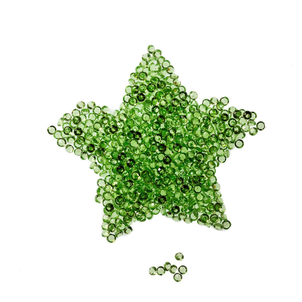 4000 Iridescent Table Scatter Acrylic Crystals, 2.5mm - Apple Green