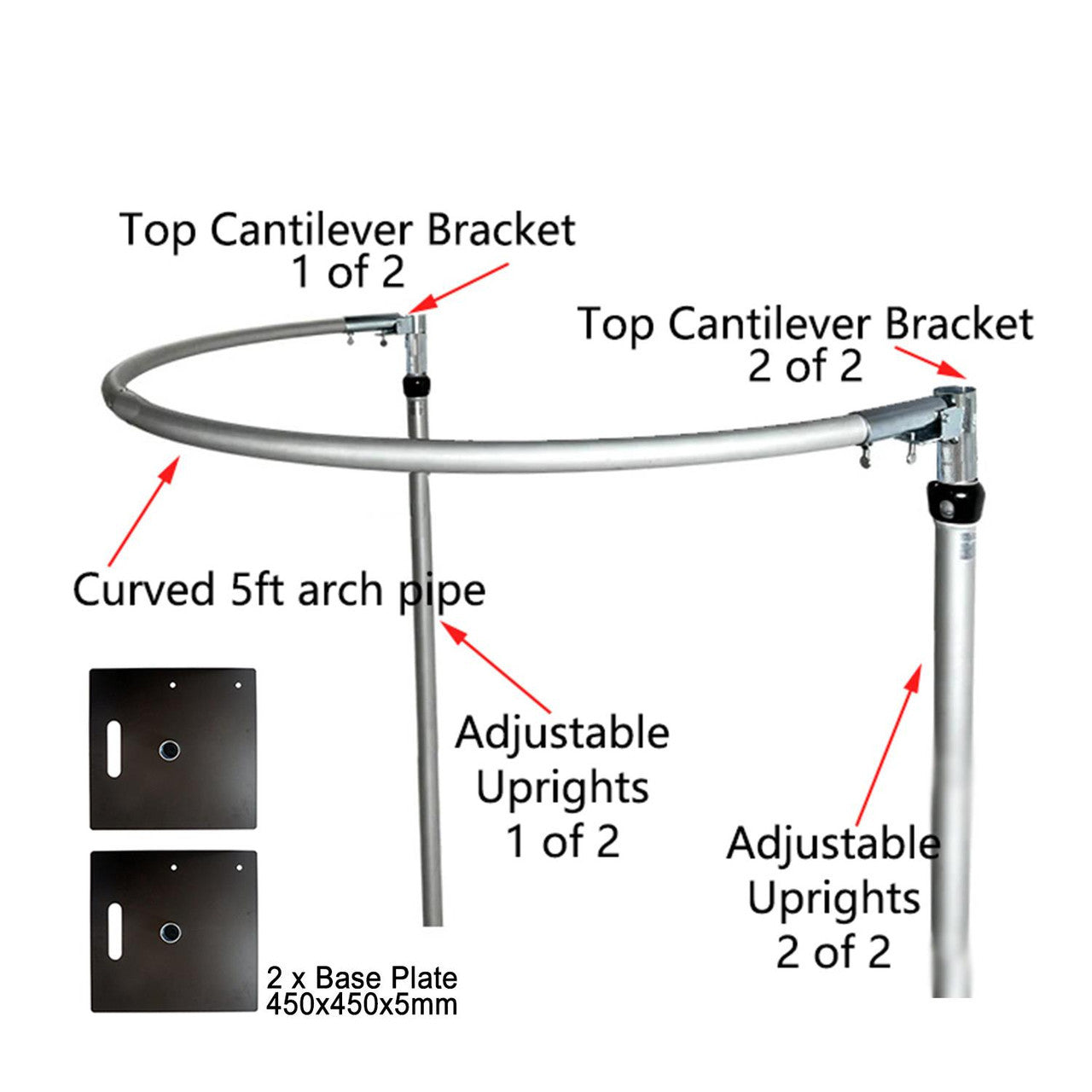 5ft Half-Circle Pipe and Drape Backdrop Stand