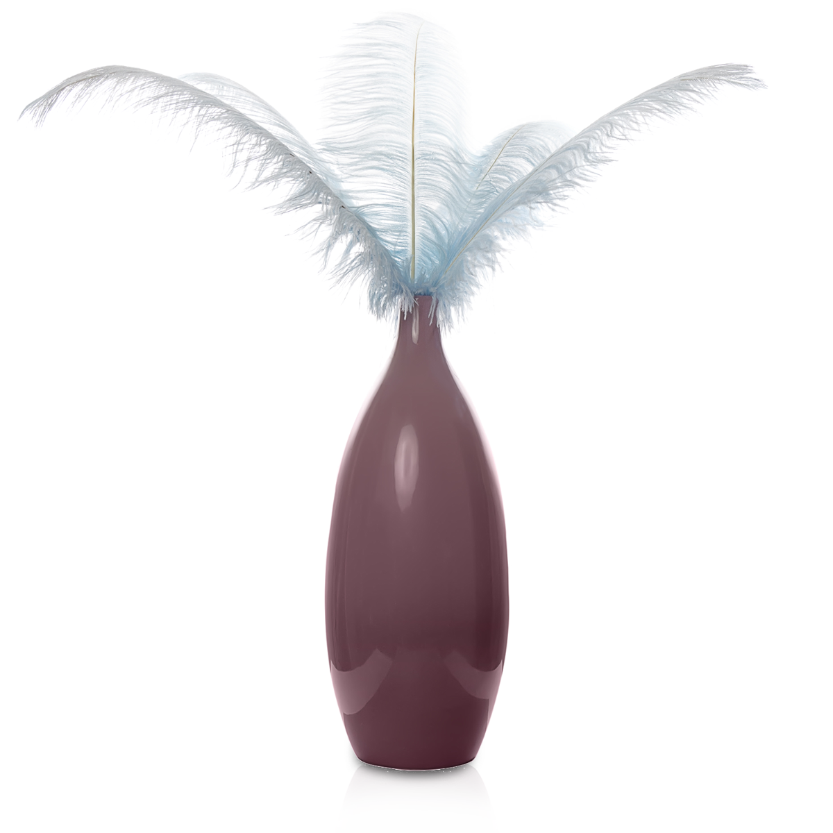 50-60cm Loose Ostrich Feathers, 5pcs - Baby Blue