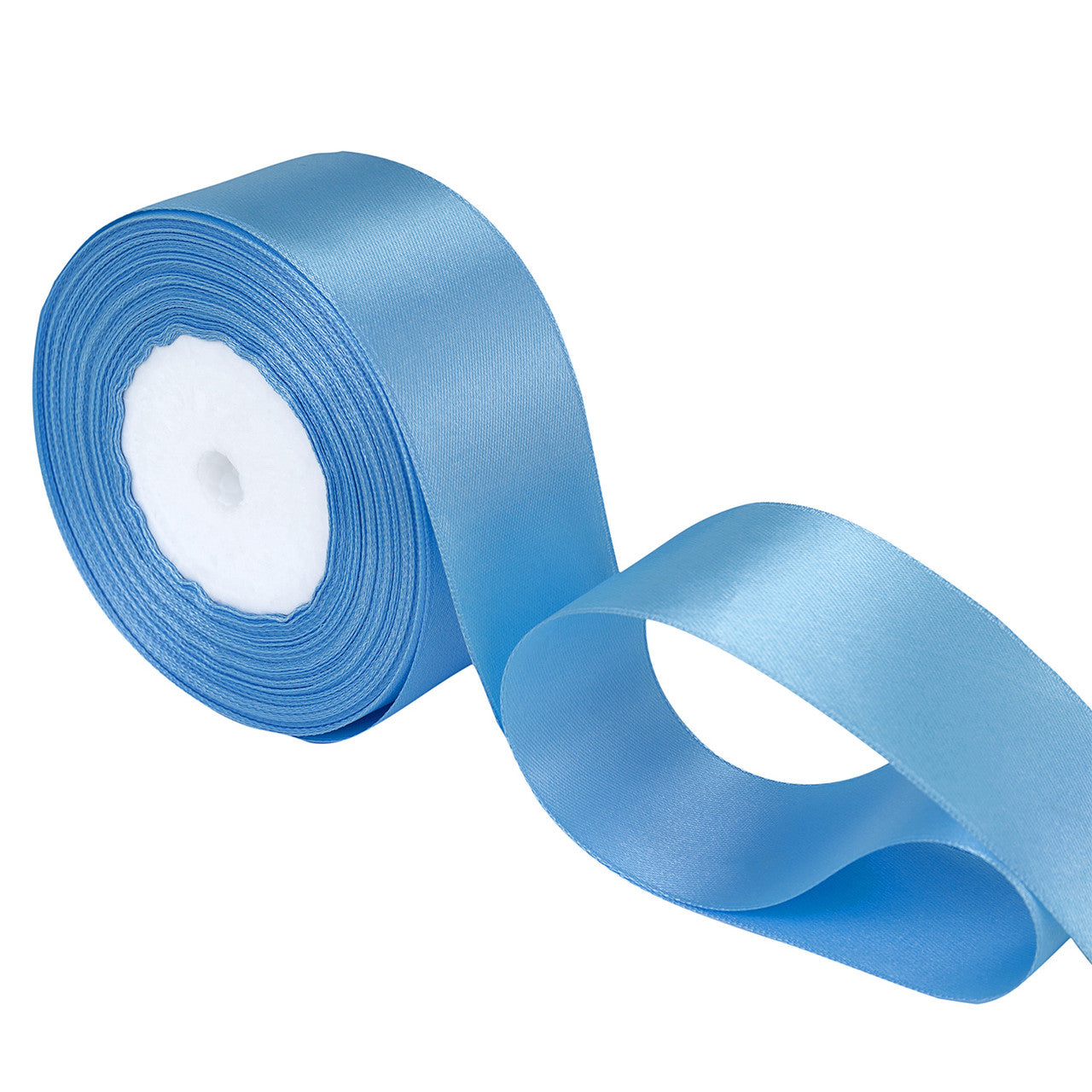 25m Double Sided Satin Ribbon - Baby Blue