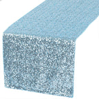 30cm x 274cm Shiny Sequin Table Runner - Baby Blue