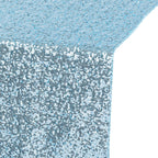 30cm x 274cm Shiny Sequin Table Runner - Baby Blue