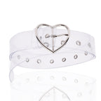 Wide Clear Belt with Silver Heart Buckle