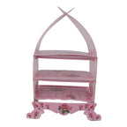 3-Tier Vintage-Style Birdcage-Themed Cardboard Cupcake Stand - Pink